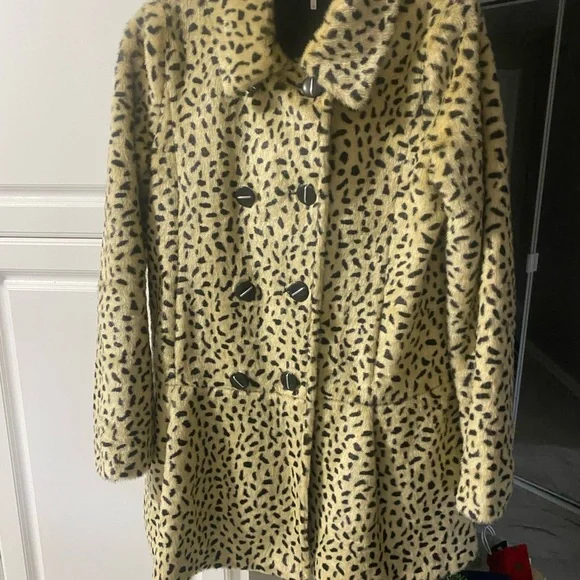 Free People Black and Tan Animal Print Pea Coat - Picture 10 of 13